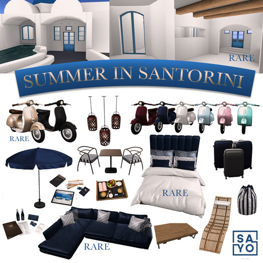 SAYO - Summer in Santorini - Scooter (Teal) - COMMON