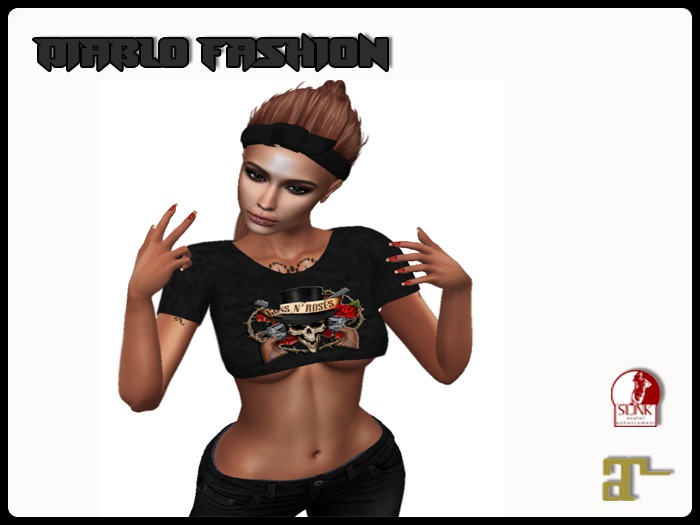 Diablo fashion Crop shirt Guns black 