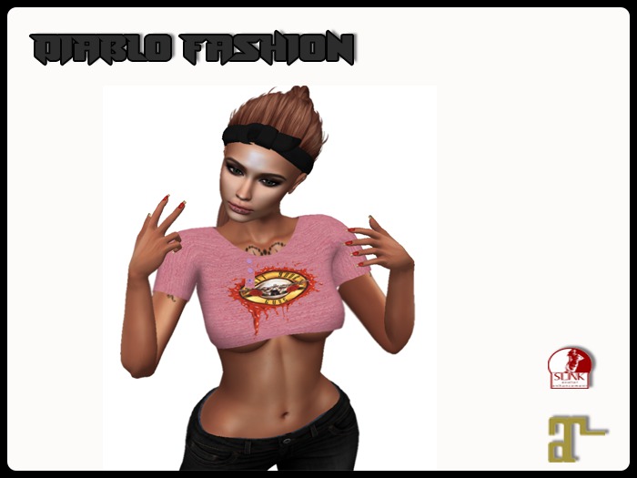 Diablo fashion Crop shirt Guns red