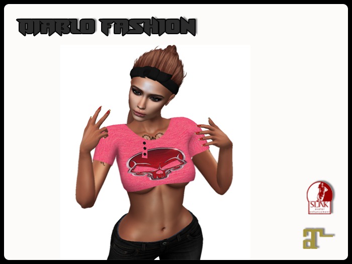 Diablo fashion Crop shirt Red skull 