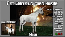 PET white unicorn horse