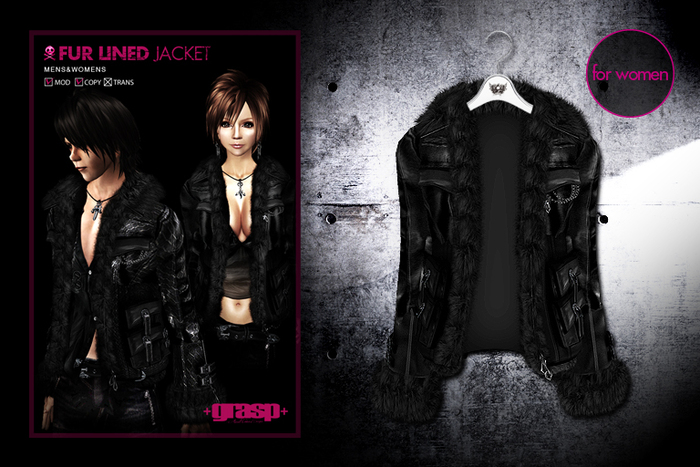 +grasp+/fur lined jacket/Black/womens