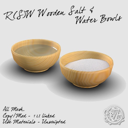 R(S)W Wooden Salt & Water Bowls