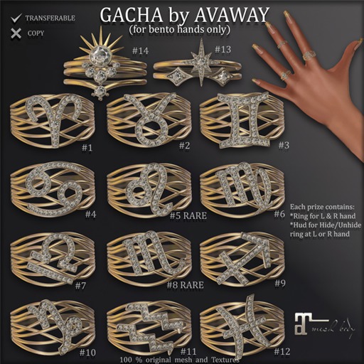*AvaWay* ZODIAC SIGNS_Ring #11_Aquarius_M