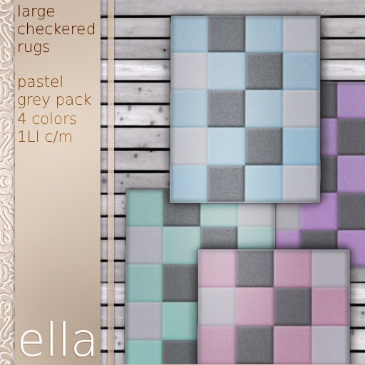ELLAs Checkered Rugs Pastel Grey