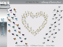 *MoonHills* 3D Wall Art Set "Loving Butterflies" - Full Perms