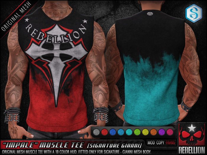 = REBELLION = "IMPALE" MUSCLE TEE - DEMO