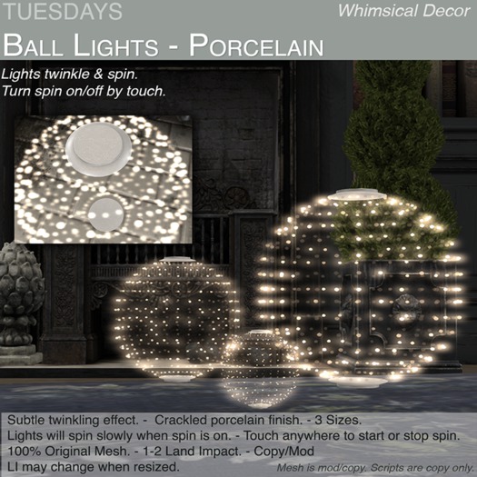 Tuesdays Ball Lights - Porcelain