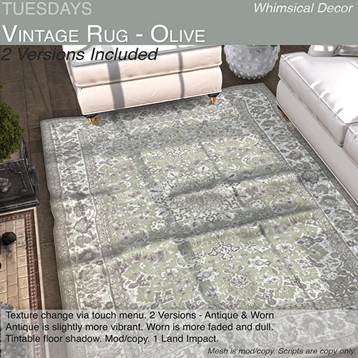 Tuesdays Vintage Rug - Olive