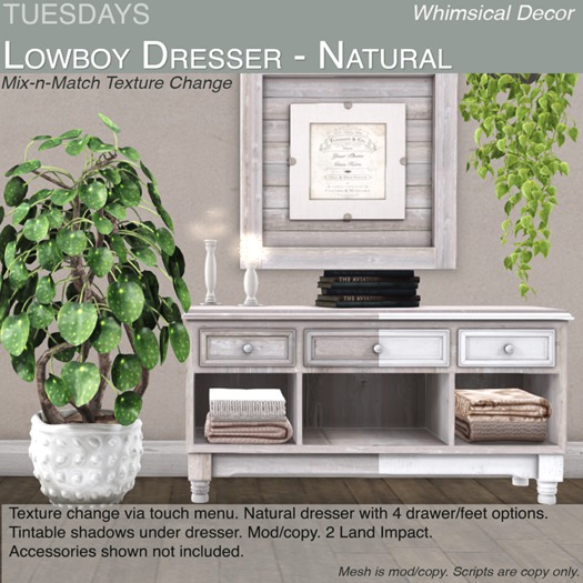 Tuesdays Lowboy Dresser - Natural