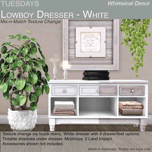 Tuesdays Lowboy Dresser - White
