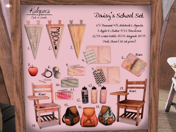 Second Life Marketplace - Kalopsia - Daisy's Desk Chair - Wood RARE