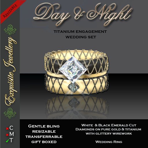 Exquisite Day & Night Wedding Ring