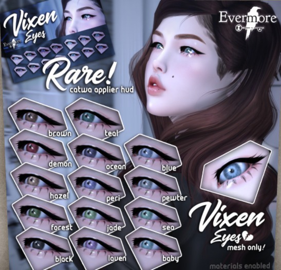 Evermore. Vixen Eyes // FATPACK CATWA HUD // RARE 2