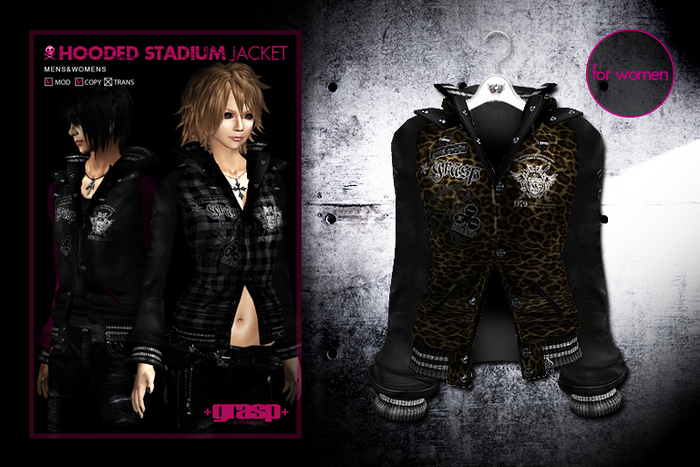 +grasp+/Hooded stadium jacket/Leopard/womens