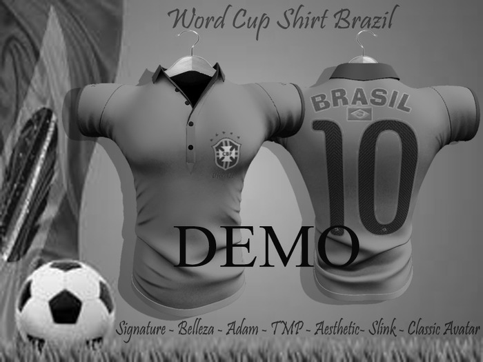 :::LS DIAMOND  WORD CUP SHIRT   BRAZIL DEMO