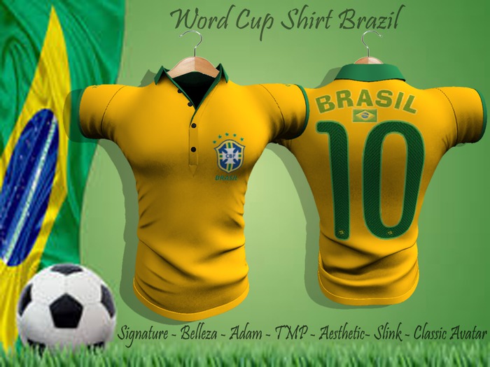 :::LS DIAMOND  WORD CUP SHIRT   BRAZIL