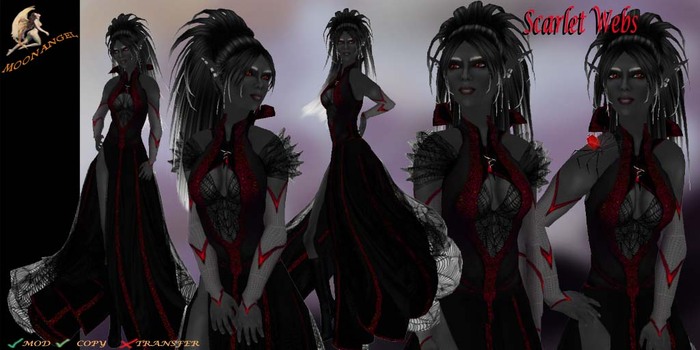 MA* Scarlet Webs - Drow Gown - High Priestess