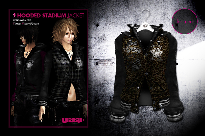 +grasp+/Hooded stadium jacket/Leopard/mens