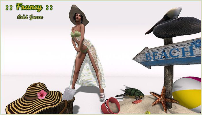 :::Seven * Lives ::: Francy Dress & Panty ACID GREEN / WHITE