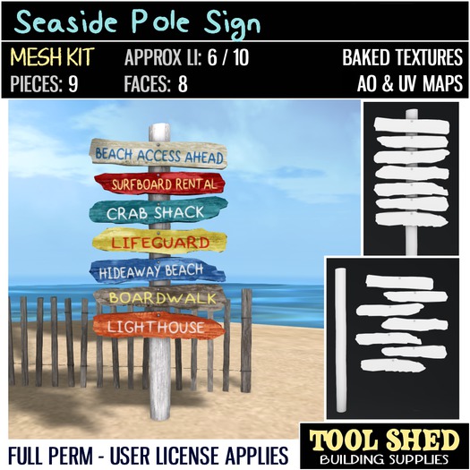 Tool Shed - Seaside Pole Sign Mesh Kit