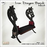 [V/W] Iron Dragon Bench Black - Medieval Furniture, celtic & vikings inspired. Multiple single & couple sits