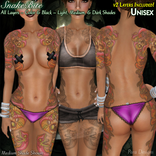 ::Para Designs:: SnakeBite Tattoo ~ Unisex