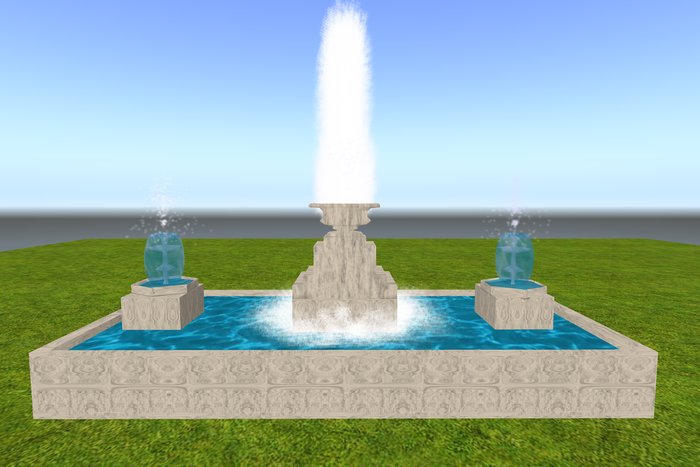 rectangular pale stone fountain