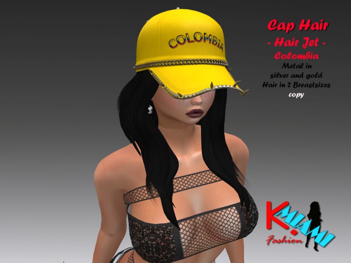 KMF Cap with Hair Colombia Jet