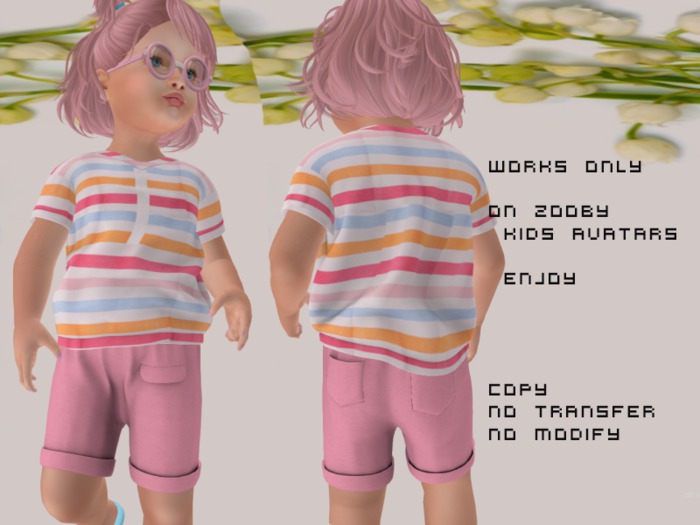 Smart Kidds- Gus Top and Shorts Stripes  Colours2-Zooby child