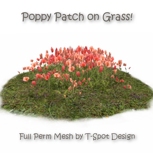 T-Spot Mesh - Poppy Patch on Grass - Full Perm - LI=0.5