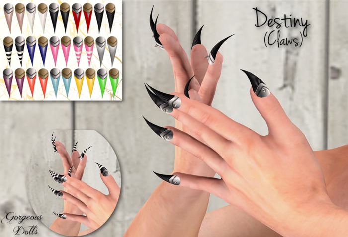 ~GD~Destiny(Spiked Claws) - Adam Mesh BENTO Hands