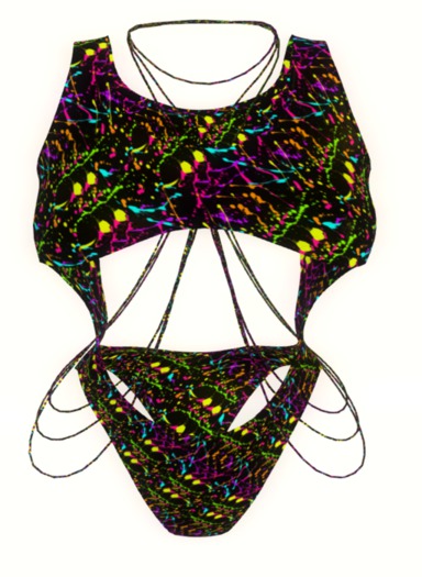 SWIMSUIT BODYSUIT - SPLATTER - SLINK HOURGLASS B