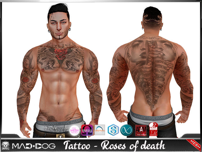 [ HUD ] MAD Tattoo Applier - Roses Of Death ( Full Body )