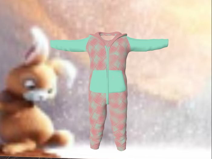 MINTPINK PLAID  ONESIE