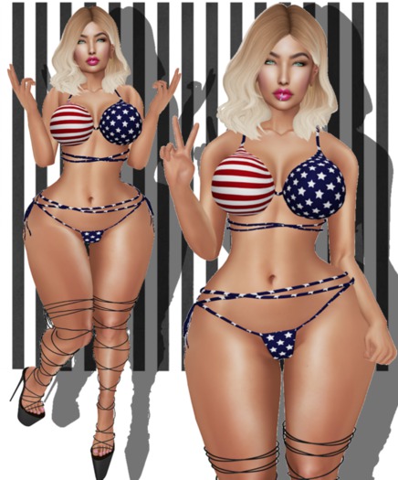 { An@rchy Ink } American Flag 4th July Bikini - wear