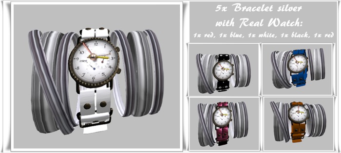 Bracelet silver with Real Watch