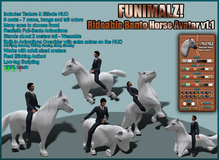 FUNIMALZ! Rideable Bento Horse Avatar v1.1