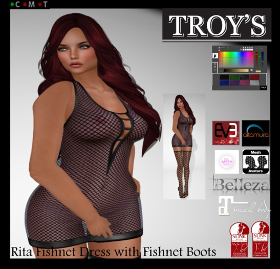 .:TROYS:. Rita Fishnet Dress & Boots [Add]