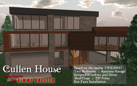 Second Life Marketplace Twilight Cullen House Vampire S Modern Home Furniture Included