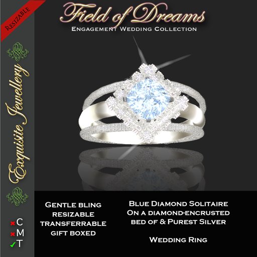 Exquisite Field of Dreams Wedding Ring - Silver