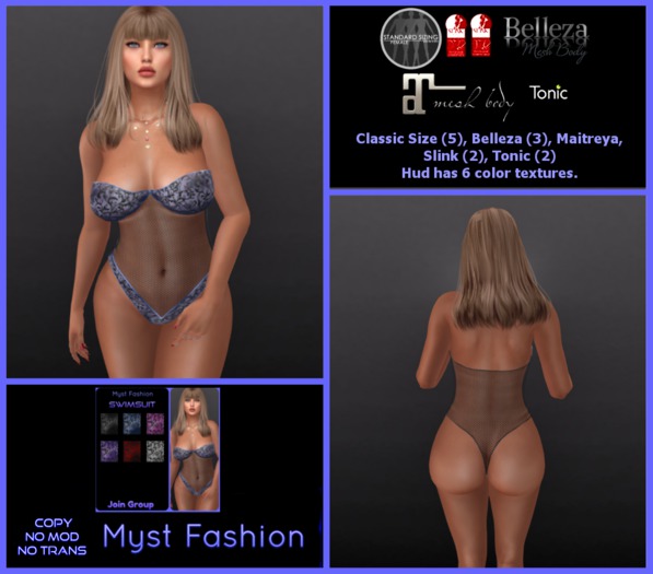 **MF** Lace N Mesh Bodysuit Texture Change -Boxed