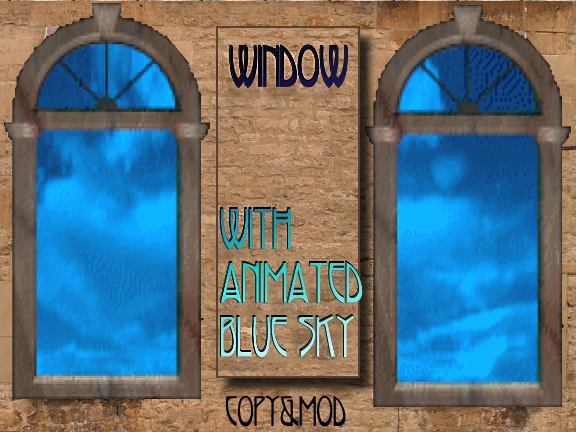 Window With Animiated Blue Sky