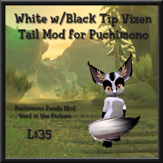 Puchimono White w/ Black tip - Vixen Tail Applier BOXED