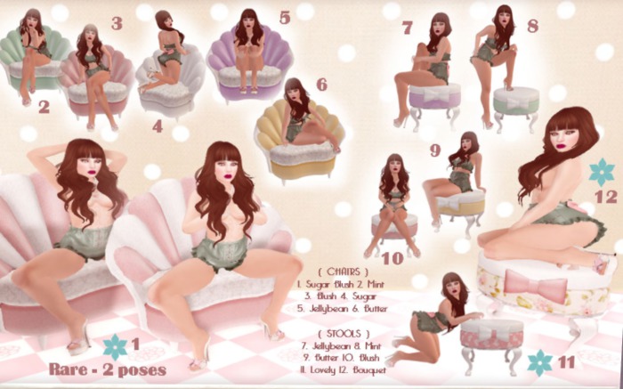 i { DH } Gacha! Bashful Pose Chair *Jellybean*