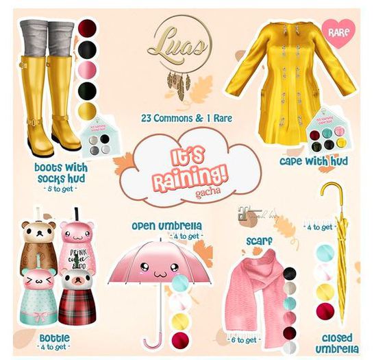 Luas Its Raining Scarf Red