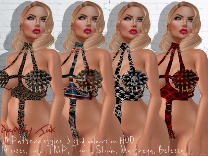 *An@rchy Ink* Maitresse Studded Bodysuit {Patterns}