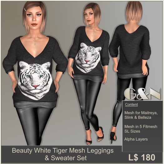 G&N Beauty 2 Mesh Sweater & Leggings Set (transfer)