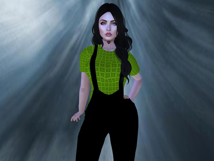 next green geo jumpsuit