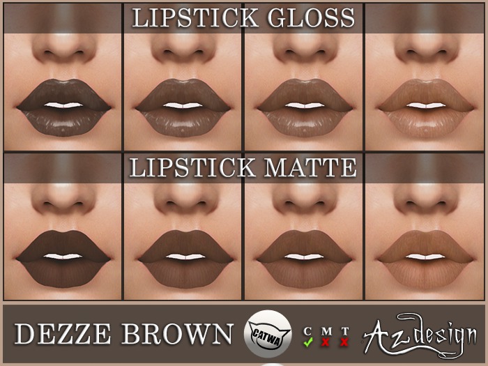 Az... Dezze Brown Lipstick (CATWA APPLIER)